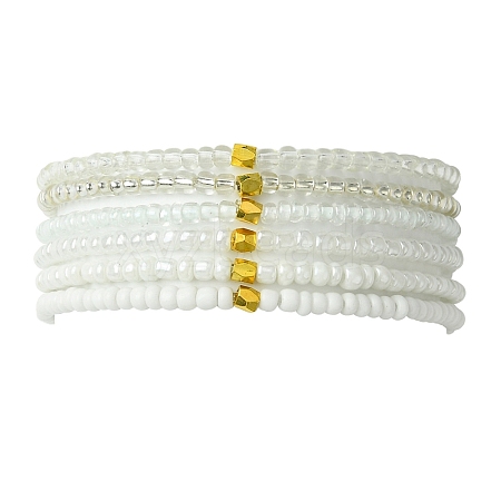 Glass Seed Beaded Stretch Bracelet Sets BJEW-MZ00101-02-1