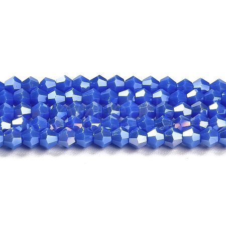 Opaque Solid Color Electroplate Glass Beads Strands GLAA-F029-P4mm-A11-1