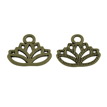 Tibetan Style Alloy Charms TIBEP-36884-AB-NR-1