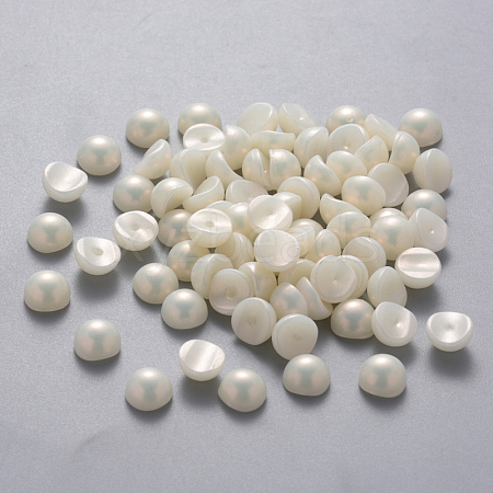 ABS Plastic Imitation Pearl Cabochons MRMJ-Q092-6mm-C02-1