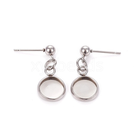Tarnish Resistant 304 Stainless Steel Stud Earring Settings LS-STAS-L226-019I-P-1
