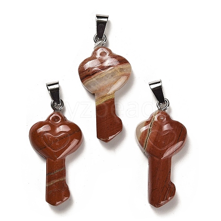 Natural Red Jasper Pendants G-M424-01P-02-1