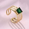 304 Stainless Steel Cuff Rings for Women RJEW-D302-03G-05-4