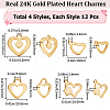 Beebeecraft 48Pcs 4 Style 201 Stainless Steel Charms STAS-BBC0003-14-2