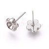 201 Stainless Steel Post Stud Earring Settings STAS-I097-008P-2