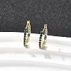 Brass Micro Pave Cubic Zirconia Hoop Earrings EJEW-P322-01G-2