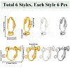 SUNNYCLUE 36Pcs 6 Styles Brass Clip-on Earring Converters Findings KK-SC0004-71-2