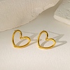 Twisted Heart 304 Stainless Steel Stud Earrings for Women EJEW-P276-01G-1