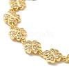 Clear Cubic Zirconia Clover Link Chain Bracelet BJEW-A132-03G-2