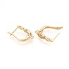 Brass Micro Pave Cubic Zirconia Hoop Earring Finding KK-N261-36G-2