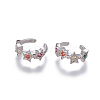 Brass Cubic Zirconia Cuff Earrings EJEW-O092-05P-1