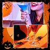 12Pcs Halloween Theme Alloy Enamel & Glass Imitation Jade Beaded Wine Glass Charms AJEW-SC0002-08-5