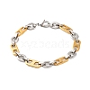 304 Stainless Steel Oval Link Chain Bracelets BJEW-B078-116GP-1