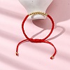 Polyester Cord Braided Bead Bracelets for Women BJEW-L698-04G-01-1