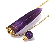 Natural Amethyst Bullet Shaped Perfume Bottle Pendant Necklaces G-B089-02G-08-4