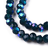Electroplate Opaque Solid Color Glass Beads Strands EGLA-A034-P1mm-L07-3
