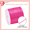   6 Rolls 6 Colors Nylon Rattail Satin Cord NWIR-PH0002-01B-3