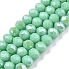 Electroplate Opaque Solid Color Glass Beads Strands EGLA-A044-P6mm-L14-1