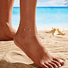 925 Sterling Silver Cable Chain Anklet AJEW-Z029-08G-5