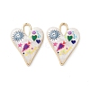 Rack Plating Alloy Enamel Pendants FIND-C050-09G-01-1