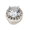Brass Micro Pave Cubic Zirconia Beads KK-D408-11S-04A-2