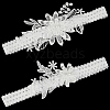 3D Flower Polyester Lace Elastic Bridal Garters AJEW-WH0470-03A-1