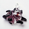 Handmade Lampwork Kitten Pendants LAMP-R106-M8-B-3