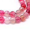 Dyed Natural Agate Faceted Round Beads Strands G-P098-M-4