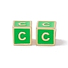 Rack Plating Brass Enamel Beads KK-B060-04G-02C-2