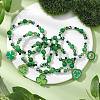 5Pcs 5 Styles Saint Patrick's Day Theme Natural Dyed Yellow Jade & Glass Beads Stretch Bracelets BJEW-JB11156-2