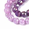Anti-Tarnish Electroplate Glass Beads Strands GLAA-N064-10mm-07-3
