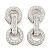 925 Sterling Silver Micro Pave Clear Cubic Zirconia Fold Over Clasps STER-U001-20P-1