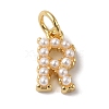 Rack Plating Brass with ABS Plastic Imitation Pearl Charms KK-B092-30R-G-1