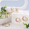 Kissitty 3 Pairs 3 Style Natural Pearl Beaded Hoop Earrings for Girl Women EJEW-KS0001-02-14