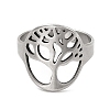 Non-Tarnish Tree of Life 201 Stainless Steel Finger Rings RJEW-G278-40P-2