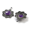 Natural Amethyst & Brass Pendants G-K338-09AS-03-2