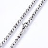 Non-Tarnish 304 Stainless Steel Box Chain Necklaces NJEW-F227-09P-03-2