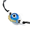 Evil Eye Handmade Lampwork & Glass Adjustable Braided Bead Bracelets BJEW-MZ00099-01-3