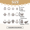  Jewelry 60Pcs 15 Style Tibetan Style Alloy Chandelier Component Links FIND-PJ0001-26-4