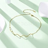 304 Stainless Steel Wave Shape Link Chain Necklaces for Women NJEW-S439-08G-1
