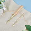 Wood Handle Brass Punch Embroidery Needle Pen & Easy Automatic Threader Set DIY-WH0453-88C-4