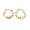 Rack Plating Brass Beaded Oval Hoop Earrings for Women EJEW-M209-05G-1