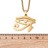 304 Stainless Steel Eye of Ra Pendant Necklaces for Women NJEW-S440-12G-3