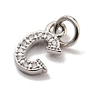 Initial Letter Brass with Cubic Zirconia Charms KK-Q814-26C-P-2