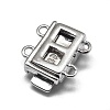 Anti-Tarnish Rhodium Plated 925 Sterling Silver Box Clasps X-STER-L057-016P-2