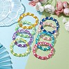 8Pcs 8mm Faceted Round & Heart Acrylic Beaded Stretch Bracelet Sets BJEW-JB10240-02-5
