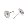 Non-Tarnish Flat Round 201 Stainless Steel Stud Earring Findings STAS-Q315-08P-2