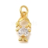 Rack Plating Brass Micro Pave Cubic Zirconia Charms KK-I716-25G-01-1