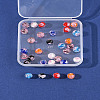 32Pcs 8 Colors Handmade Luminous Inner Flower Lampwork Beads LAMP-FS0001-34-9