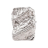 Non-Tarnish Hammered Rectangle 304 Stainless Steel Open Cuff Ring for Women Men RJEW-Z038-01P-2